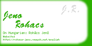 jeno rohacs business card