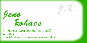jeno rohacs business card